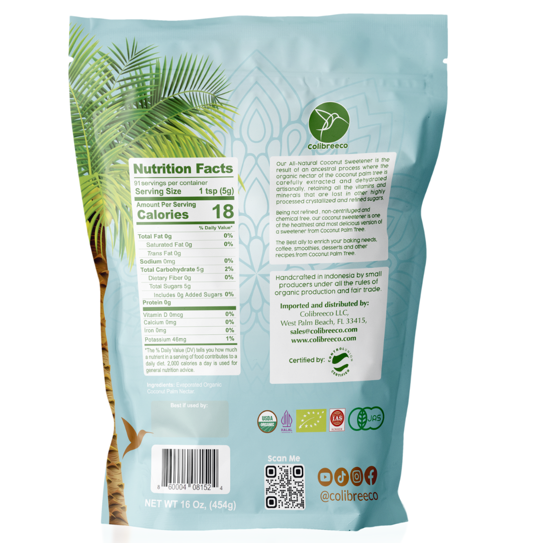 Organic Coconut Sugar, Unrefined and Chemical-Free.