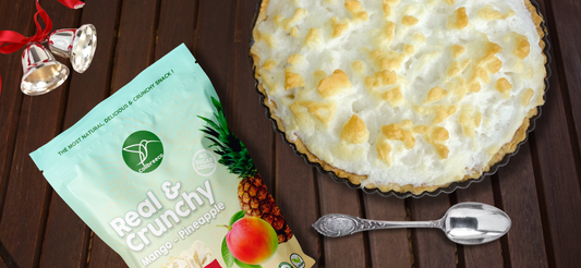 Mango and Pineapple Pie with Freeze-Dried Fruit