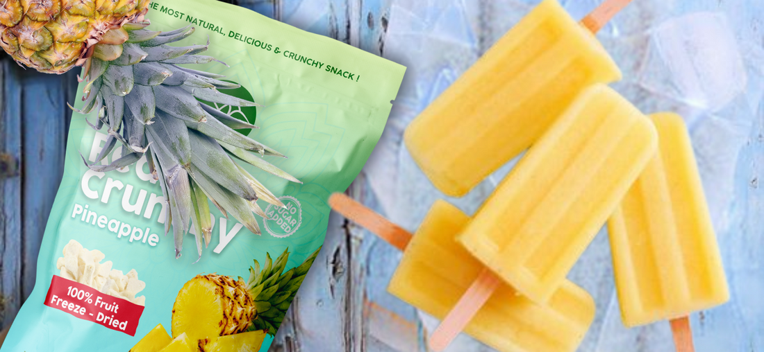 Freeze-Dried Pineapple Popsicles