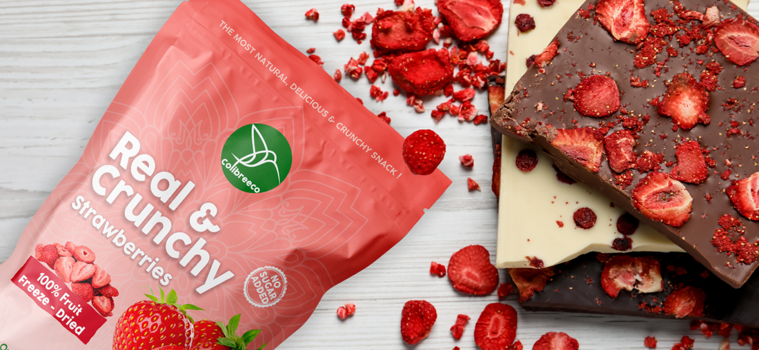 White or Dark Chocolate with Freeze-Dried Strawberry