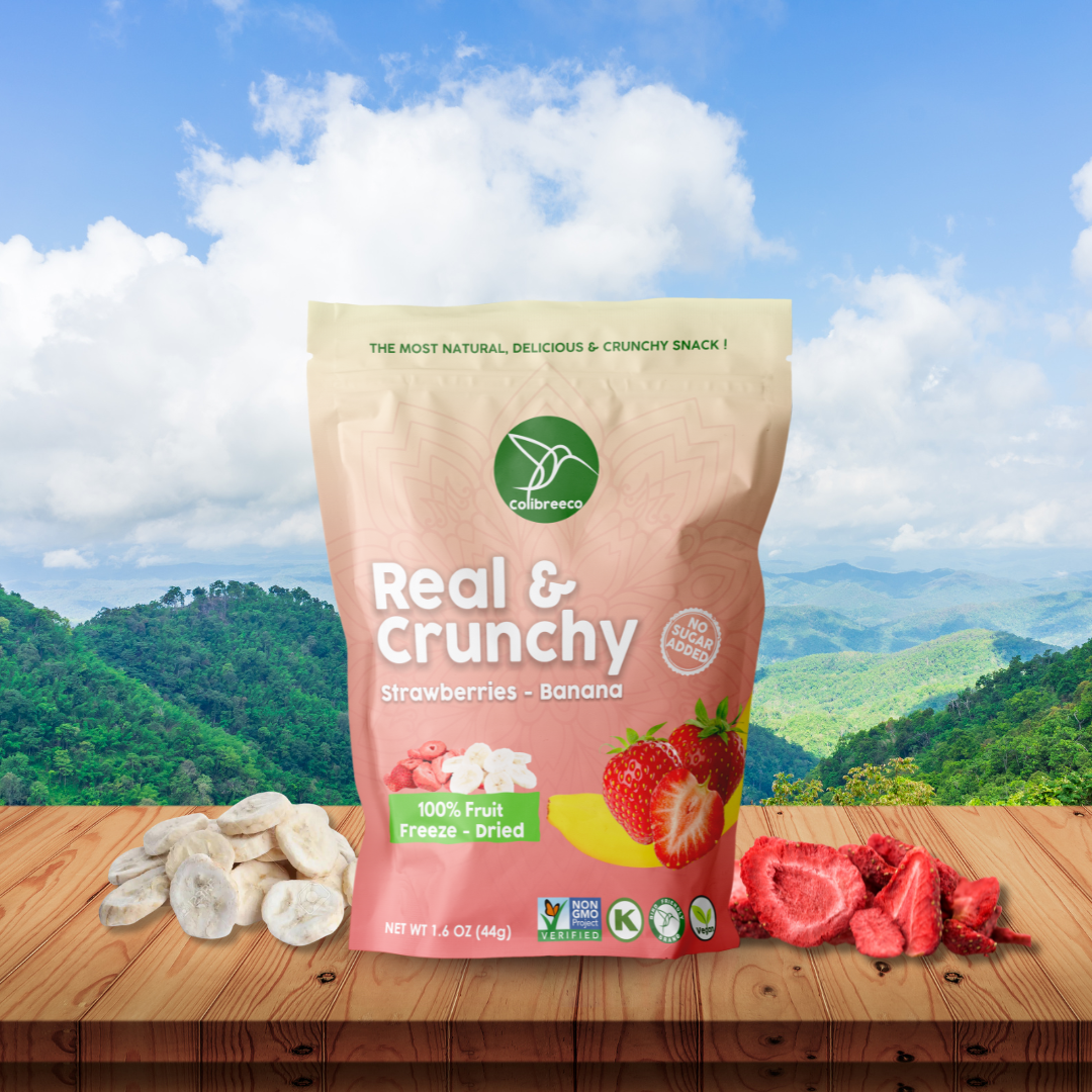 Freeze-Dried Mix Strawberries-Banana, Real & Crunchy Fruit Snack