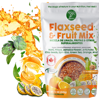 Flaxseed & Fruit Mix, Orange and Mint Flavor