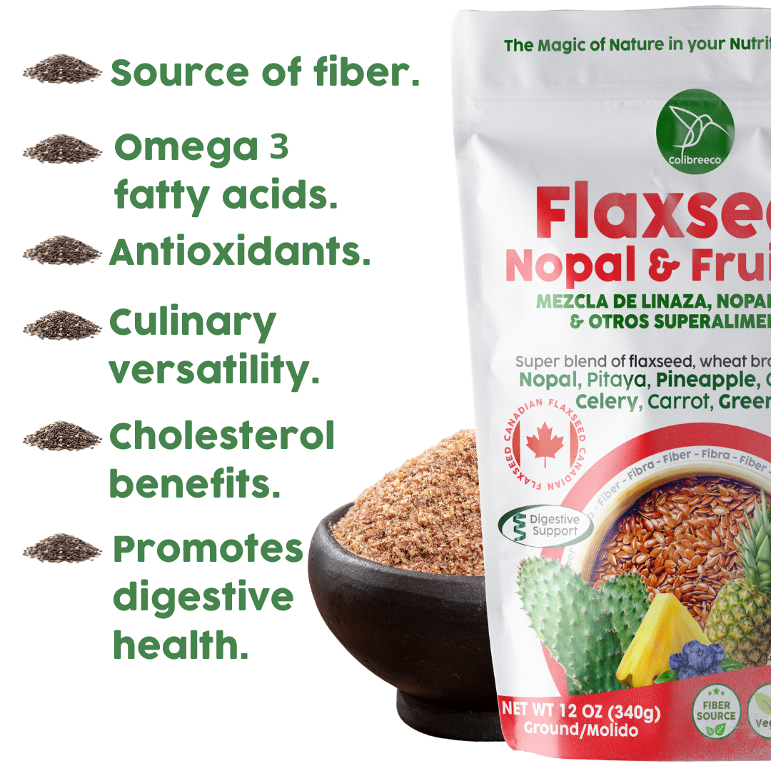 Flaxseed & Fruit Mix, Pineapple and Nopal Flavor