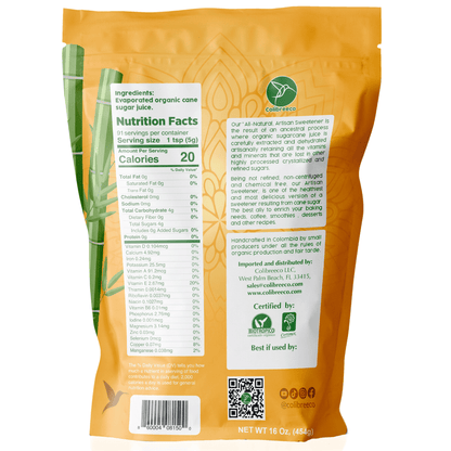 Unrefined Cane Sugar, Naturally Sweet and Chemical-Free.