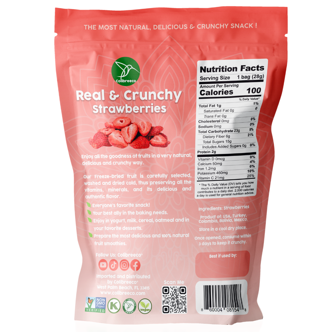 Freeze-Dried Strawberries, Real & Crunchy Fruit Snack