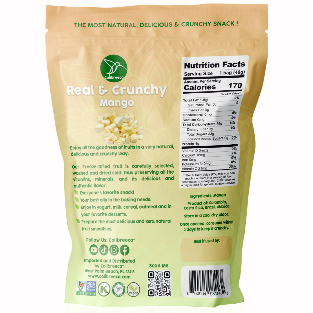 Freeze-Dried Mango, Real & Crunchy Fruit Snack